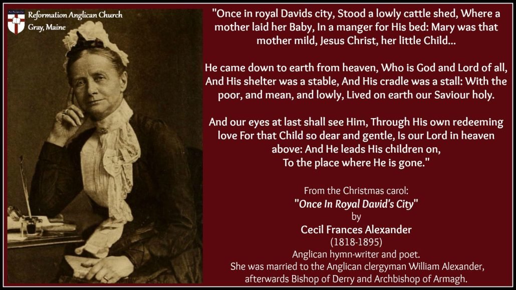 Anglican Hymn writer - Cecil Frances Alexander